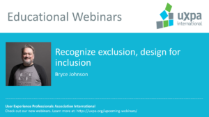 Recognize Exclusion, Design for Inclusion